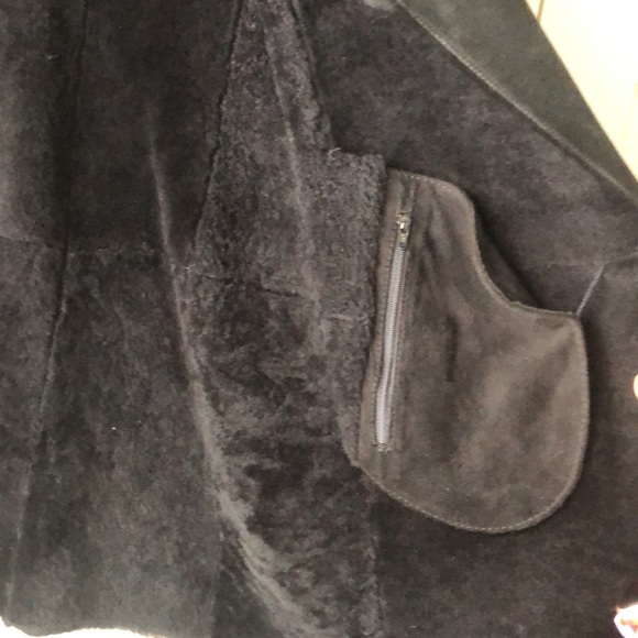 Cole Haan Vintage ✨Rare ✨ Country Suede Shearling Wrap Coat Sz M - Picture 7 of 8